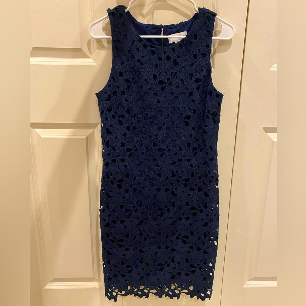 Navy Blue Midi Dress Size 4